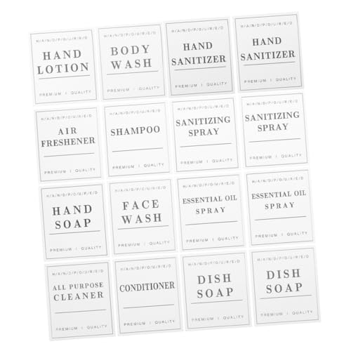 Sosoport 24 Blatt Wasserdichte Etiketten für Seifenspender und Shampoo Flaschen Selbstklebende Aufkleber zur Organisation von Badezimmerbehältern für Handseife und Seifenlabel von Sosoport