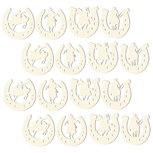 Sosoport 24 Stück Teiliges Holzscheiben Hufeisenform Naturbelassen Unbemalt Leicht zum Basteln DIY Holzchips Kreativset für Malen Gravur und Partydekoration von Sosoport