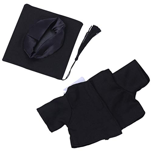 Sosoport 2Er Set Graduierungsanzug Arzteset Set Outfit Abschlusshutkostüm Abschlusskleidung für Minipuppen Plüschbabypuppe Puppen-Abschlusskleid Kleidung für Puppe Schwarz von Sosoport