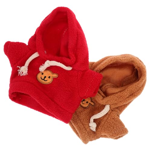 Sosoport 2Stücke Plüsch Zubehör Hoodie Kleidung für Bärenpuppen Austauschbare Outfits und DIY Puppen Bekleidungszubehör für Langlebig und Waschbar von Sosoport