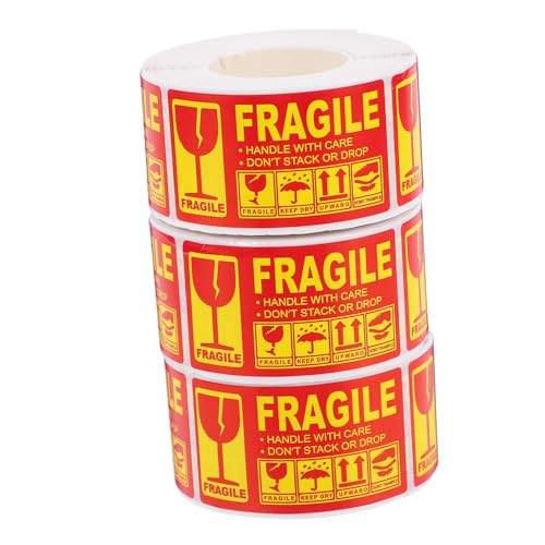 Sosoport 3 Rollen Fragile Warnaufkleber Selbstklebend Tamper evident Kupferpapier Sicherheitsetiketten für Verpackung Umzug Kartons Zerbrechliche Gegenstände Schutz Beim Versand Lagerung Sosoport 3 Rollen Fragile Warnaufkleber Selbstklebend Tamper evident Kupferpapier Sicherheitsetiketten für Verpackung Umzug Kartons Zerbrechliche Gegenstände Schutz Beim Versand Lagerung von Sosoport