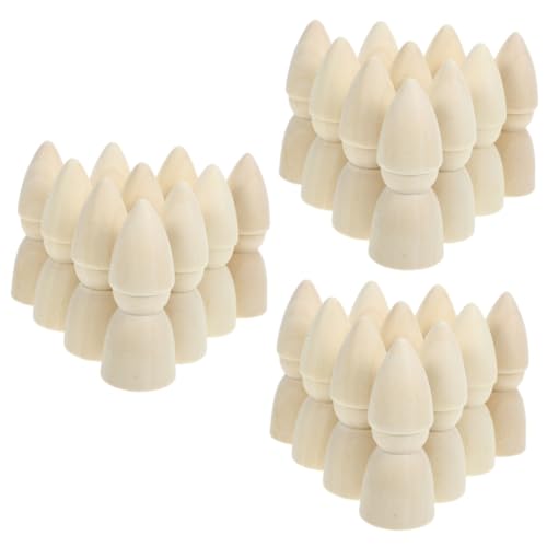 Sosoport 3 Sätze Teiliges Unbemalte Holzpuppen Diy Peg Dolls Aus Unbehandeltem Holz Für Kreative Bastelprojekte Zum Malen Und Dekorieren 10 Stück * 3 von Sosoport