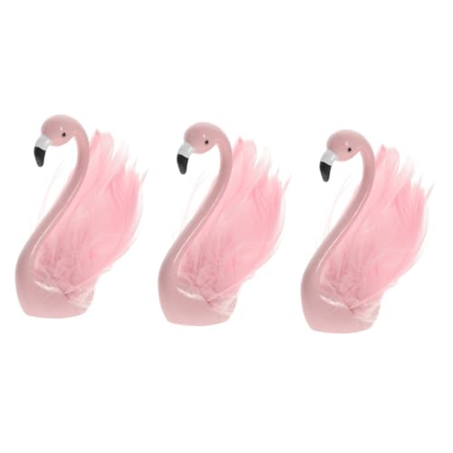 Sosoport 3 Stück Flamingo-ornamente Dekorationen Figur Flamingo Gartenverzierung Party Flamingo-kuchenaufsatz Im Freien Flamingo Für Cake Topper Dekoration Topper Flamingo Feder Rosa von Sosoport