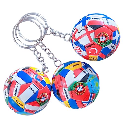 Sosoport 3 Stück Fußball Schlüsselanhänger Fußball-Partygeschenke Fußball-Schlüsselanhänger Sport fussball weltmeisterschaft fussball Fußballringe Fußballgeschenke für Jungen PVC von Sosoport