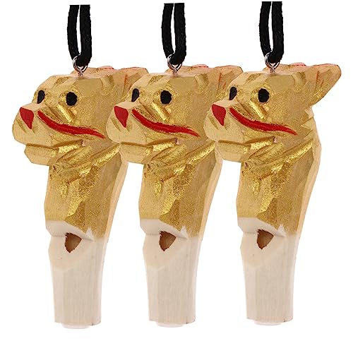 Sosoport 3 Stück Holzgeschnitzte Tierpfeife Kleinkind Tierpfeife Tierisches Pfeifenspielzeug Tierpfeife Für Kleinkindpfeife Pädagogische Pfeife Für Holzpfeife Hölzern Golden von Sosoport