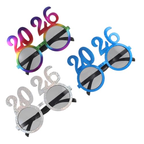 Sosoport 3 Stück Teiliges Silvester Brille mit Rundem Design Auffällige Party Dekoration Lustige Neujahrszahl Sonnenbrille für Weihnachts und Silvesterfeiern Sosoport 3 Stück Teiliges Silvester Brille mit Rundem Design Auffällige Party Dekoration Lustige Neujahrszahl Sonnenbrille für Weihnachts und Silvesterfeiern von Sosoport