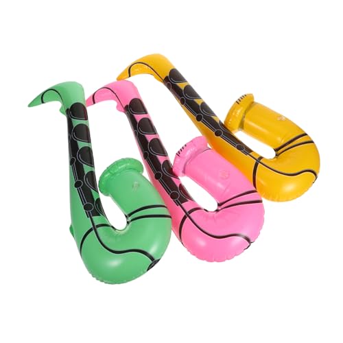 Sosoport 3 Stücke Aufblasbare Saxophon Luftballons Bunte Party Requisiten für Musikthemen Interaktive Unterhaltung Kompakt Lagerbar für Geburtstage Hochzeiten Festivals und Fotoaktionen von Sosoport