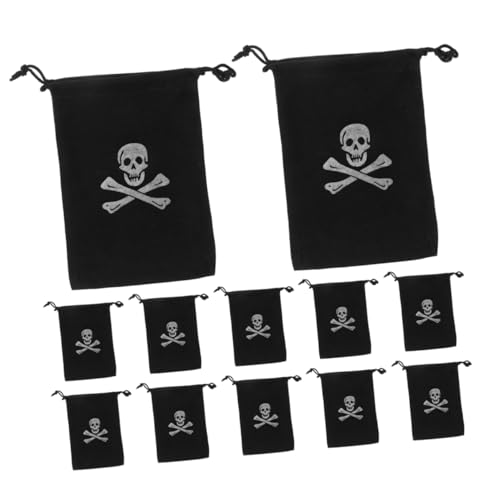 Sosoport 30 Stück Teiliges Piraten Kordelzugbeutel Halloween Süßigkeitenbeutel mit Schädel Stabile Aufbewahrungstaschen für Kindergeburtstag Piraten Deko von Sosoport