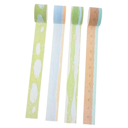 Sosoport 4 Rollen Washi Tape Japanisches Masking Tape mit Landschaftsmotiven Dekoratives Scrapbook Klebeband für Planner DIY Bastelbedarf Bunte Bedruckte Papierklebebänder für Tagebuch und von Sosoport
