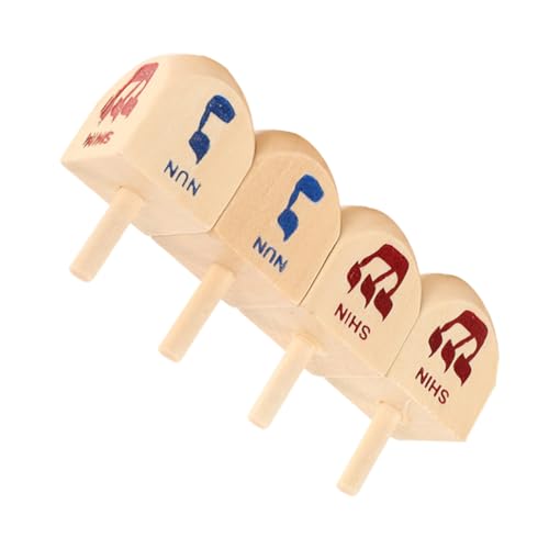 Sosoport 4 STÜCKE Holz Dreidel für Hanukkah mit Farbenfrohen Hebräischen Buchstaben für Fördert Soziale Interaktion und Feinmotorik für Feiertagsdekorationen und Sammlerstücke von Sosoport