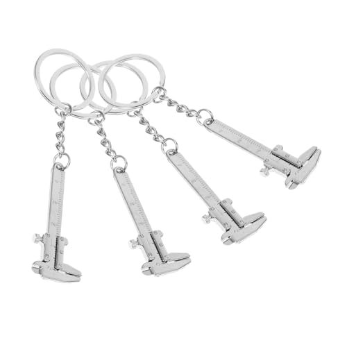 Sosoport 4 Stck Teiliges Mini Messschieber Schlüsselanhänger aus Robustem Zinklegierung Metall Tragbares Vielseitiges Messwerkzeug mit Einzigartigem Vintage Design Praktischer Anhänger von Sosoport