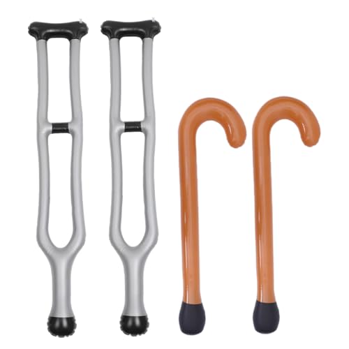 Sosoport 4 Stück Aufblasbare Gehhilfe Teiliges aus PVC Lustige Krücken für Partys Cosplay und Bühnenaufführungen Tragbar und Vielseitig Einsetzbar von Sosoport