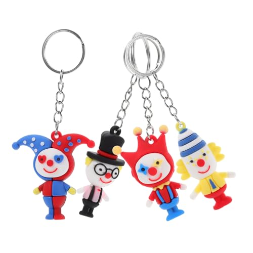 Sosoport 4stücke Clown Schlüsselanhänger Rucksack Schlüsselkette Geldbörse Dekorative Cartoon Anhänger Keychain Für Tasche Party von Sosoport