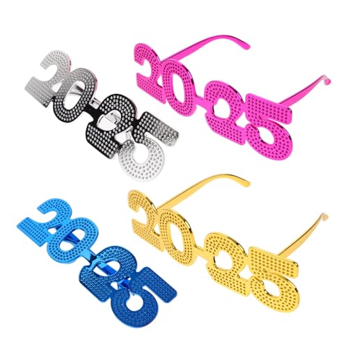 Sosoport 4 Stück Partybrillen Teilig Bunte Glänzende Neujahrsbrille Foto Requisiten Lustige Auffällige Partybrillen für Silvester und Feierlichkeiten Sosoport 4 Stück Partybrillen Teilig Bunte Glänzende Neujahrsbrille Foto Requisiten Lustige Auffällige Partybrillen für Silvester und Feierlichkeiten von Sosoport