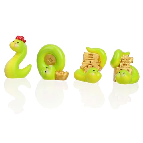 Sosoport 4 Stück Schlangenfigur Dekorationen aus Resin mit Traditionellem Chinesischem Neujahrs Langlebig Detailreich Symbolisch für und Kraft als Tisch oder Regal Deko von Sosoport