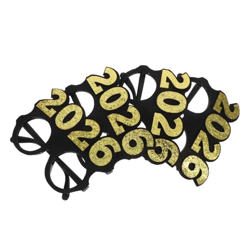 Sosoport 4 Stück Silvesterbrille mit Glitzer Leichtes Kunststoffparty-accessoire Runde Rahmen Schwarz-goldene Pailletten für Neujahrsfeiern Fotorequisiten und Festliche Anlässe Sosoport 4 Stück Silvesterbrille mit Glitzer Leichtes Kunststoffparty-accessoire Runde Rahmen Schwarz-goldene Pailletten für Neujahrsfeiern Fotorequisiten und Festliche Anlässe von Sosoport