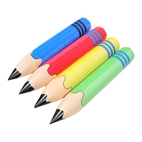Sosoport 4 Stück Teiliges Aufblasbare Riesen-bleistifte aus Langlebigem PVC Kinderfreundliches Leichtes Schreibspielzeug für Schulanfang Klassenzimmerdeko und Fotorequisiten bei Party von Sosoport