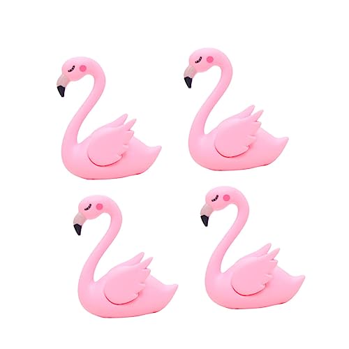 Sosoport 4 Stück Teiliges Flamingo aus Kunststoff Vielseitige Tortendeko und Autofigur Flamingo Ornamente mit Geöffneten Flügeln als für Tisch Regal und Gartendekoration von Sosoport