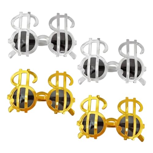 Sosoport 4 Stück Teiliges Partybrillen aus Lustige Gold Silber gläser Vielseitig für Karneval Silvester Hochzeiten und Feiern Unisex Party Requisiten für Altersgruppen Sosoport 4 Stück Teiliges Partybrillen aus Lustige Gold Silber gläser Vielseitig für Karneval Silvester Hochzeiten und Feiern Unisex Party Requisiten für Altersgruppen von Sosoport