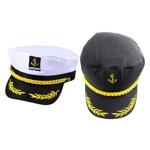 Sosoport 4 Stück Verstellbare Matrosen Mütze Captain Hut Leichtes Outdoor Segler Kostüm Zubehör für Strand Yacht Party Geburtstag Hochzeit von Sosoport