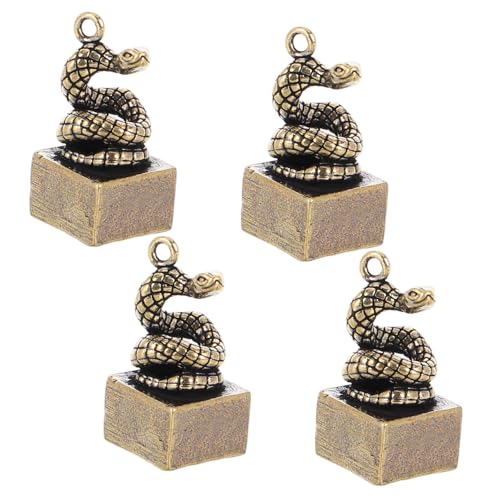 Sosoport 4 Stück Vintage Messing Schlangenfigur Chinesisches Jahr der Schlange Ornamente Glücksbringer für Zuhause Kreative Dekoration Stilvolle Miniaturfigur für Schlüsselanhänger oder Sosoport 4 Stück Vintage Messing Schlangenfigur Chinesisches Jahr der Schlange Ornamente Glücksbringer für Zuhause Kreative Dekoration Stilvolle Miniaturfigur für Schlüsselanhänger oder von Sosoport