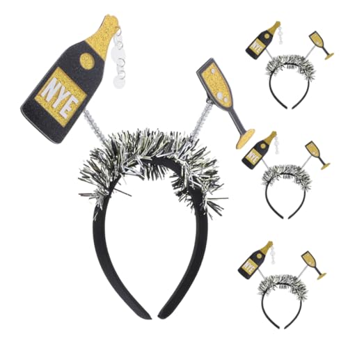Sosoport 4 Teiliges Neujahrs Stirnband In Form Einer Weinflasche Festlicher Party Kopfschmuck Für Frauen Als Silvester Dekoration Für Feiern Partyzubehör von Sosoport