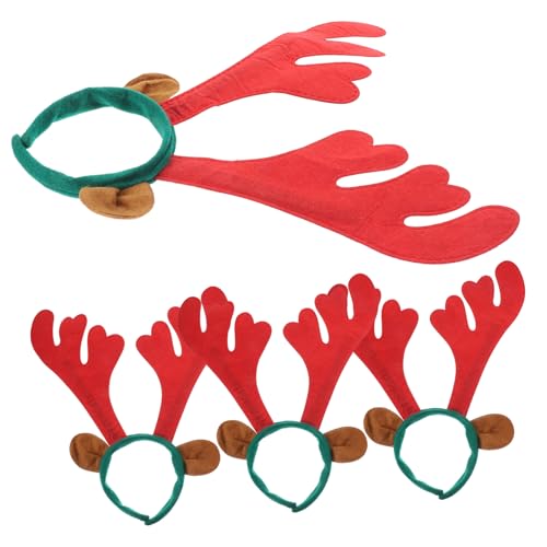Sosoport 4Stücke Weihnachts Geweih Haarzubehör Rote Rentier Antler Kopfband Für Party Dekoration Lustiges Geweih Modellierungs Stirnband Für Weihnachten Und Karneval Feiern von Sosoport