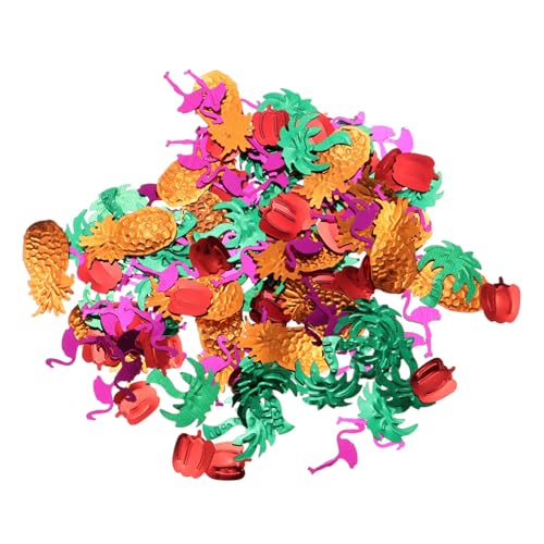 Sosoport 5 Packungen Hawaiianische Party Deko Konfetti mit Flamingo Ananas tropischem Baum Chili Motiven Buntes Partyzubehör für Luau Sommer Feier Tischdeko Lustige Konfetti Streudeko für von Sosoport