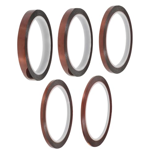 Sosoport 5 Rollen Hochtemperaturbeständiges Polyimid Klebeband Breit Starke Haftung Silikonbeschichtet Isolierend für Sublimation und Hitzetransfer Sosoport 5 Rollen Hochtemperaturbeständiges Polyimid Klebeband Breit Starke Haftung Silikonbeschichtet Isolierend für Sublimation und Hitzetransfer von Sosoport