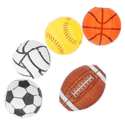 Sosoport 5 Stück Basketball-Fußball-Laternenanhänger Fußball Geburtstagsfeier Dekorationen Dekorative Laternen für den amerikanischen Fußball Fußball-Papierlaterne Eisen Sosoport 5 Stück Basketball-Fußball-Laternenanhänger Fußball Geburtstagsfeier Dekorationen Dekorative Laternen für den amerikanischen Fußball Fußball-Papierlaterne Eisen von Sosoport