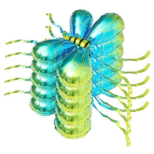 Sosoport 5 Stück Bee Wings Luftballons aus Aluminiumfolie Leichte Tragbare Flügel Dekoration für Kindergeburtstag Partyfotografie und Festliche Anlässe Blau Grün von Sosoport