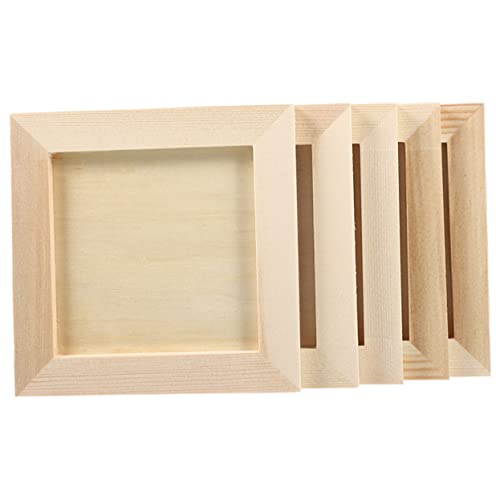 Sosoport 5 Stück Bilderrahmen aus Holz Unvollendete Bastelrahmen aus Naturholz für Kreative DIY Projekte Leicht und Robust für Schule und Zuhause Sosoport 5 Stück Bilderrahmen aus Holz Unvollendete Bastelrahmen aus Naturholz für Kreative DIY Projekte Leicht und Robust für Schule und Zuhause von Sosoport