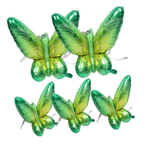 Sosoport 5 Stück Flügel Ballon Partyballons Innenpartydekorationen Luftballons in Schmetterlingsform Schmetterlings-Gastgeschenke Schmetterlingspartyzubehör Aluminiumfolie Green Sosoport 5 Stück Flügel Ballon Partyballons Innenpartydekorationen Luftballons in Schmetterlingsform Schmetterlings-Gastgeschenke Schmetterlingspartyzubehör Aluminiumfolie Green von Sosoport