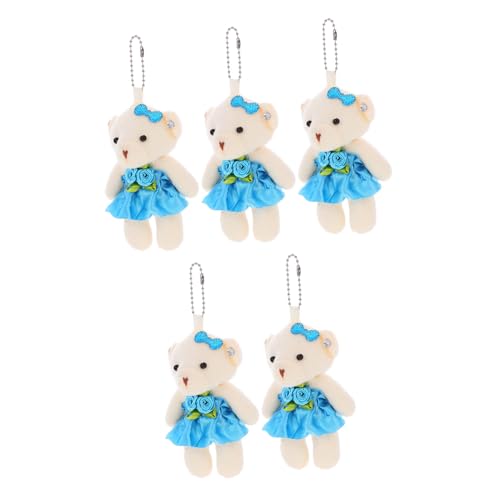 Sosoport 5 Stück Hochzeitsbärenspielzeug Hängepuppe Bärenornament Schlüsselanhänger Mini Bärendekor Wohnaccessoire Kleines Bärenspielzeug Verschleißfeste Kleine Bären DIY von Sosoport