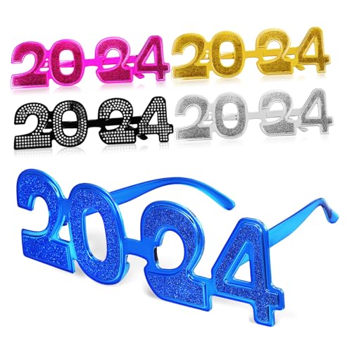 Sosoport 5 Stück Neujahrsbrillen Gold Silber Blau Schwarz und Lustige Partybrillen mit Zahlen Dekoration für Unvergessliche Feiern und Fotos Sosoport 5 Stück Neujahrsbrillen Gold Silber Blau Schwarz und Lustige Partybrillen mit Zahlen Dekoration für Unvergessliche Feiern und Fotos von Sosoport