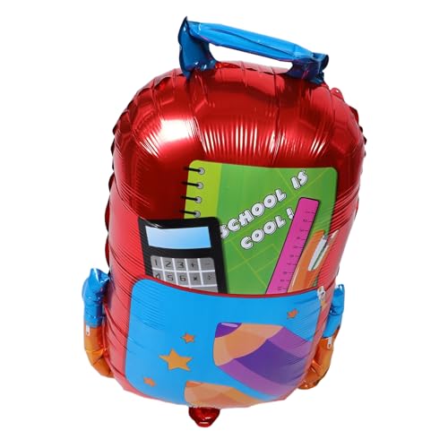 Sosoport 5stücke Schulanfang Luftballon Aus Aluminiumfolie in Rucksackform Aufblasbar Für Party-dekoration Und Erste Schulerlebnisse Wiederverwendbar Für Schulevents von Sosoport