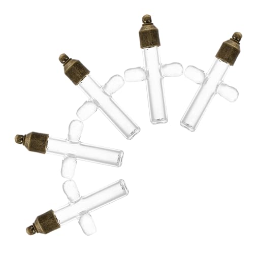 Sosoport 5 Stück Teiliges Mini Glasflaschen mit Metallkappen Vials für Diy Anhänger Kreuzform Wunschflaschen Kleine Flaschen für Kreative Projekte Sosoport 5 Stück Teiliges Mini Glasflaschen mit Metallkappen Vials für Diy Anhänger Kreuzform Wunschflaschen Kleine Flaschen für Kreative Projekte von Sosoport
