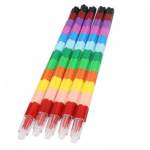 Sosoport 5 Stück Teiliges Stapelbarer Wachsmalstifte Farben für Kreative und Spielerische Malwerkzeuge zum Zeichnen und Bauen für Partys und Weihnachten Sosoport 5 Stück Teiliges Stapelbarer Wachsmalstifte Farben für Kreative und Spielerische Malwerkzeuge zum Zeichnen und Bauen für Partys und Weihnachten von Sosoport