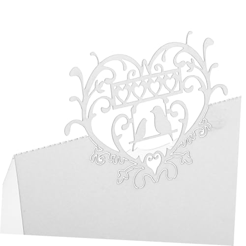 Sosoport 50 Stück Elegante Tischkarten mit Love Bird Design Gefaltete Sitzkarten für Hochzeit Verlobung Brautparty und Festliche Dinner Dekorative Namenskarten für Stilvolle Tischordnung von Sosoport