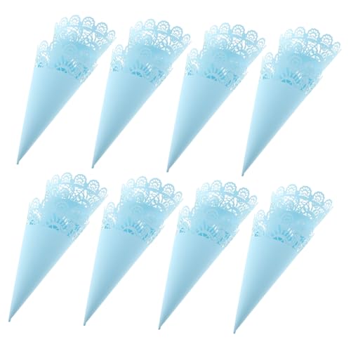 Sosoport 50 Stück Papierkegel mit Hohlem Spitzenmuster Bunte Konfetti und Blütenblatt Halter für Hochzeit Brautparty und Festliche Anlässe Vielseitige Papiertüten für Kleine Süßigkeiten und von Sosoport