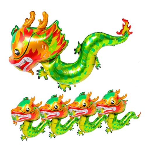 Sosoport 5Stücke Drachen Folienballons Aluminiumfolie Für Neujahrsfeiern Party Dekoration Frühlingsfest Niedliches Drachen Design Langlebig Und Leicht Aufzublasen von Sosoport