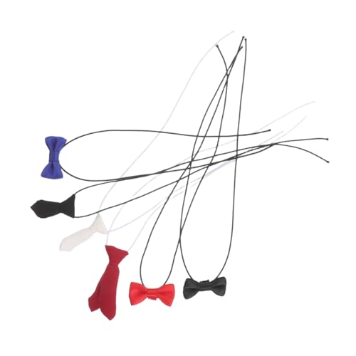 Sosoport 6 Stück Dekorative Puppenfliege Miniaturpuppen Miniatur-Puppen-Krawatte Mini -Kleidung Krawatte Puppen -Krawatten -Accessoires Miniatur -Bowtie -Dekoration Miniatur-Krawatte Stoff von Sosoport