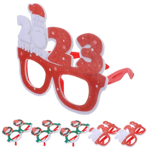 Sosoport 6 Stück Partybrille für Brillengestell dekorative Gläser für Partys Weihnachtsdekoration schnapsgläser Urlaubsparty Foto Requisiten Foto-Requisiten aus Kunststoff Plastik von Sosoport