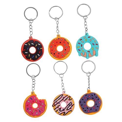 Sosoport 6 Stück Süße Doughnut Schlüsselanhänger PVC Hängeanhänger für Taschen Leicht Robust für Partys Dekoration von Schlüsselringen von Sosoport