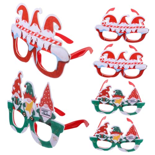 Sosoport 6 Stück faschingsbrille karnevalsbrille lustige schnapsgläser Weihnachtsparty-Brille Brillen zu Weihnachten weihnachtsdeko Gläser für die Dekoration Weihnachtsbrillenrahmen Plastik von Sosoport