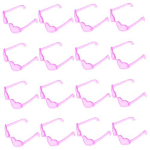 Sosoport 60 Stück Mini-Brille Schnapsgläser Minipuppenbrille Puppe Puppenbrillen Puppe DIY Brillen Für Puppen Mini- Für Puppe Plastik Rosa von Sosoport