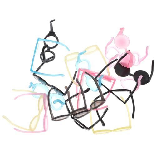 Sosoport 60 Stück Mini-Brillenspielzeug realistisch Zubehör Kleid Puppe winzige Brille Miniaturbrille dekorative Gläser für Plastik Zufällige Farbe von Sosoport