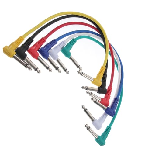 Sosoport 6Stücke Gitarren Patch Kabel Abgewinkelt Professionelle Audio Verbindungskabel Für Gitarre Und Bass Mischfarben Sosoport 6Stücke Gitarren Patch Kabel Abgewinkelt Professionelle Audio Verbindungskabel Für Gitarre Und Bass Mischfarben von Sosoport