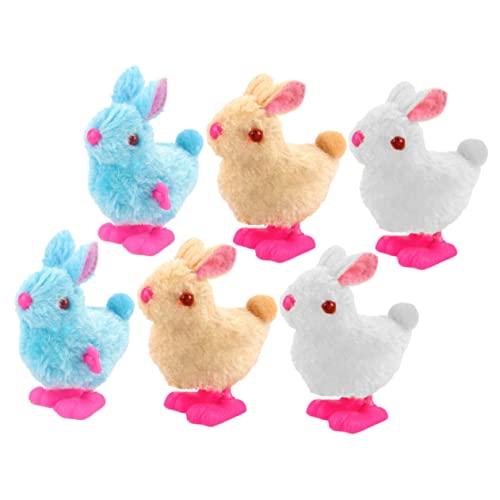 Sosoport 6Stücke Kuschelhasen Aufziehspielzeug Teiliges Lustige Farbenfrohe Plüschspielzeuge für Ab Jahren Mitgebsel für Geburtstagsfeiern und Ostergeschenke von Sosoport
