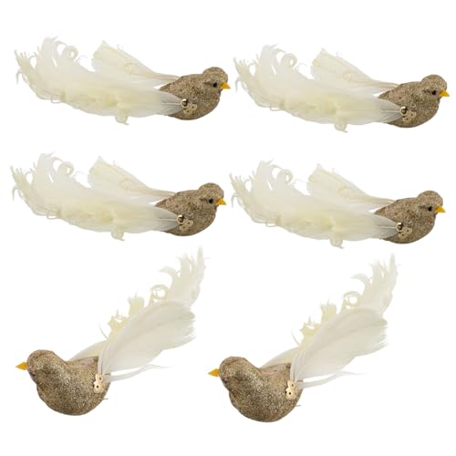 Sosoport 6pcs Lebensee Schäume Vögel Dekorative Vögel Für Baumkünstlinge Gefiedersvögel Mit Glitzerpulver Realistische Vogelschmuck Für Gartenlandschaft, Wohnkultur, DIY-kunsthandwerk, von Sosoport